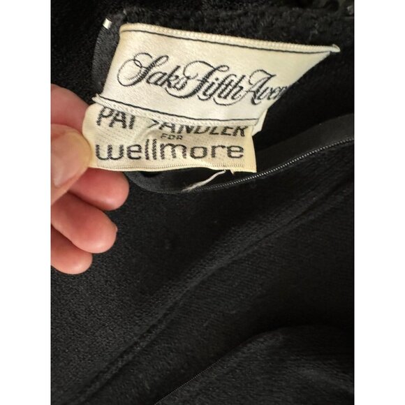 PAT SANDLER For Wellmore Vtg Black Knit Dress With Bead & Sequin Detail Sz 10 - Picture 11 of 11